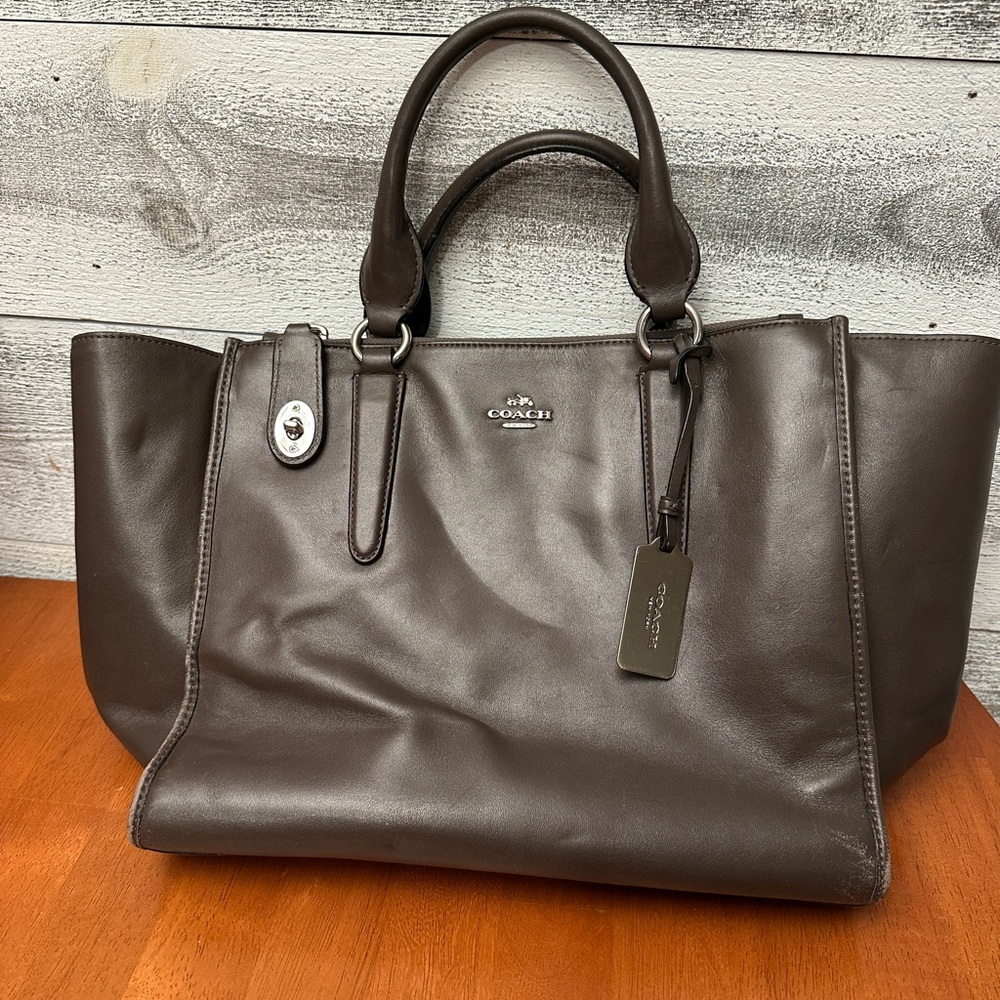 Coach Dark Brown Leather Tote